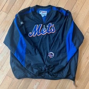 🎉HP NY Mets Majestic 1/4 Zip Pullover Windbreaker